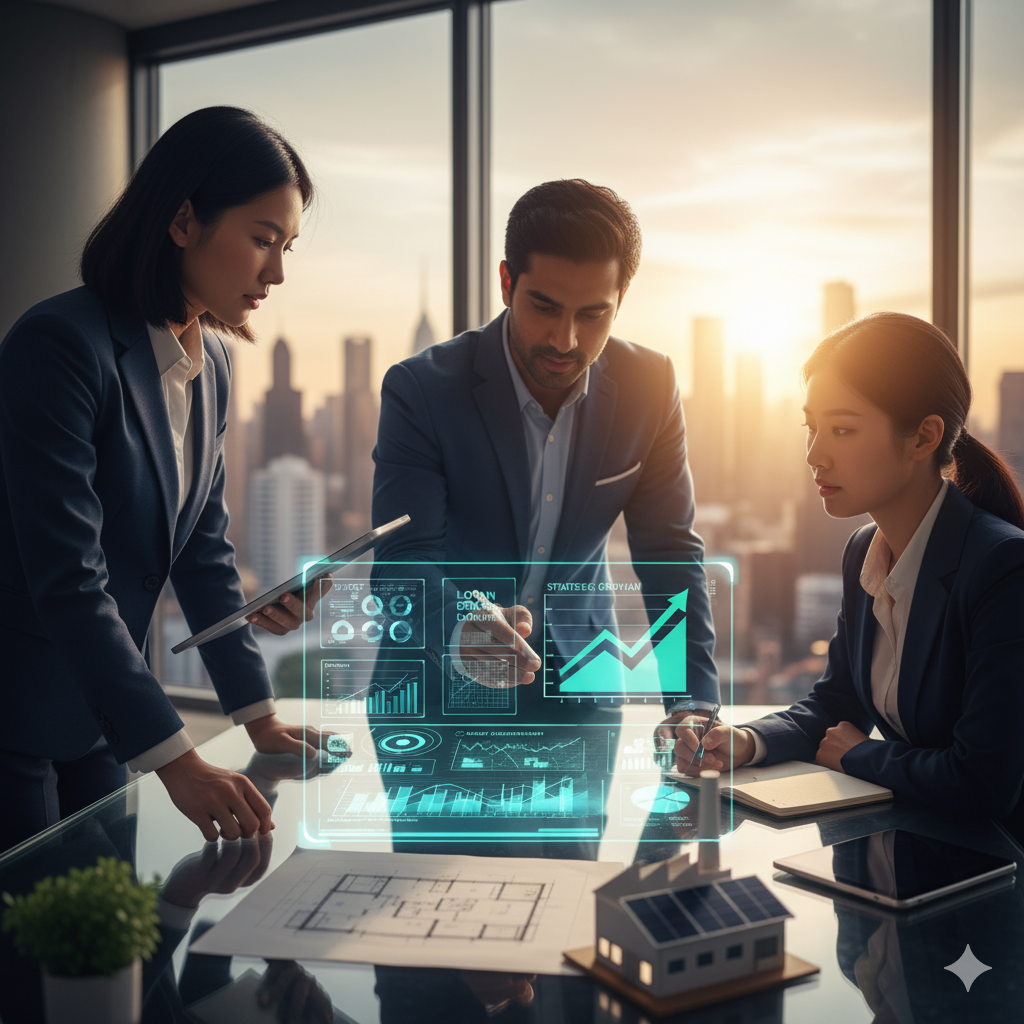 A person shaking hands after a successful business deal.